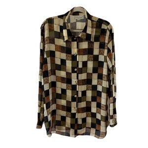 Vintage 80’s Checkered Sheer Shirt